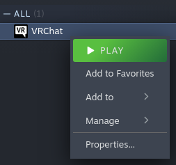 Image of selecting game properties