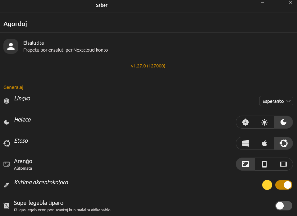 Image of the translated menu