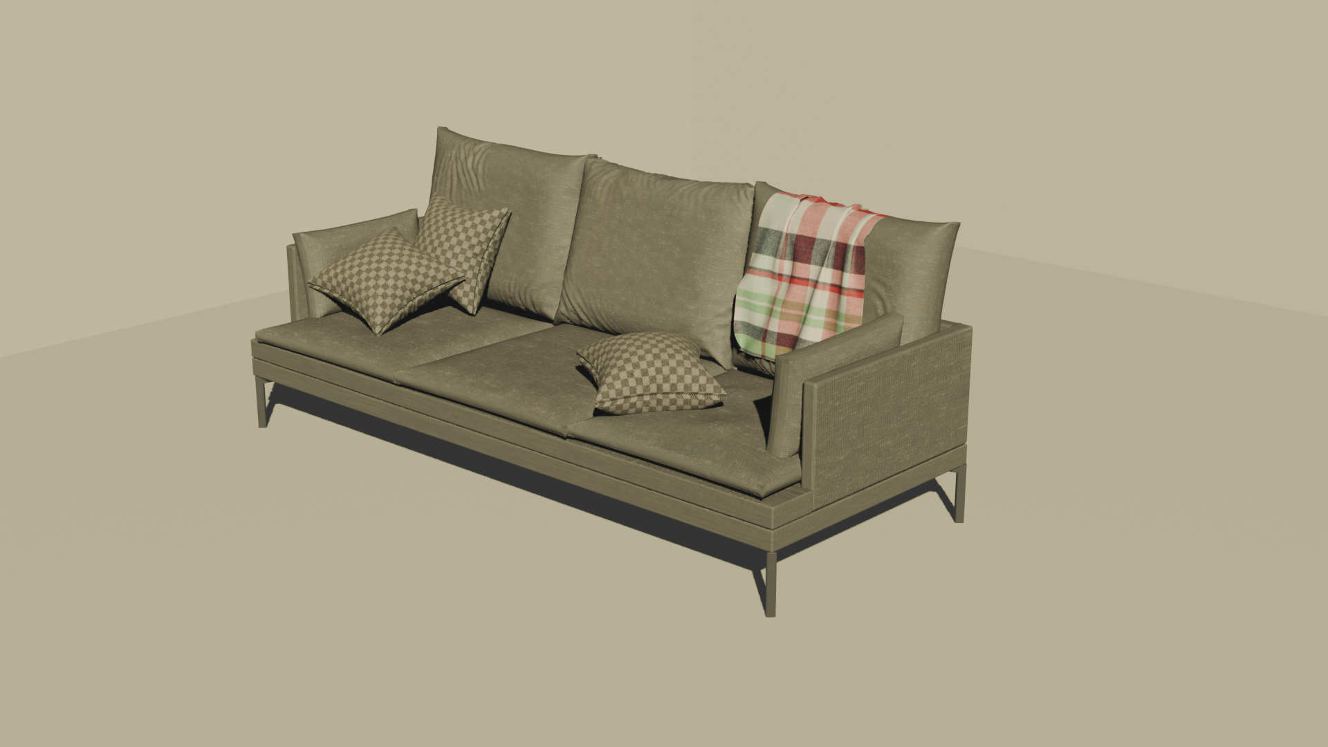 Image of a couch in Blender